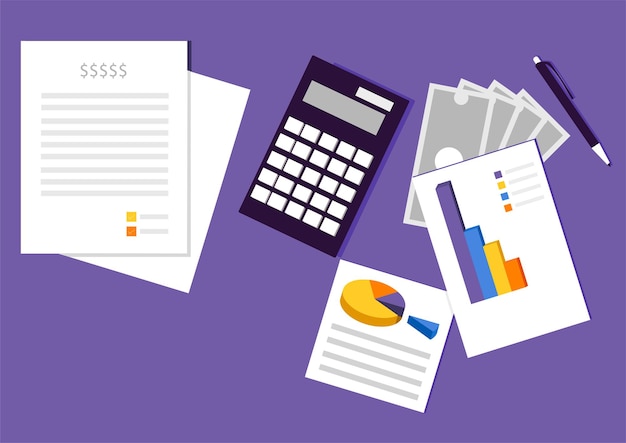 Illustration Sur Le Formulaire Fiscal D'audit Financier Et Le Calcul Des Gains