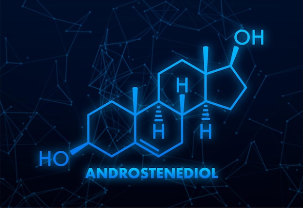 Illustration Avec La Formule De L'androstènediol Formule Chimique Structurelle