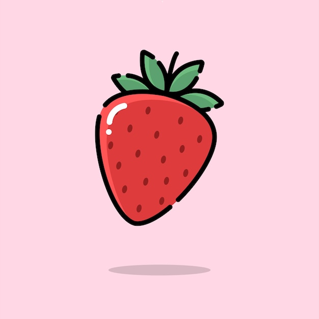 Illustration de fraise en style cartoon