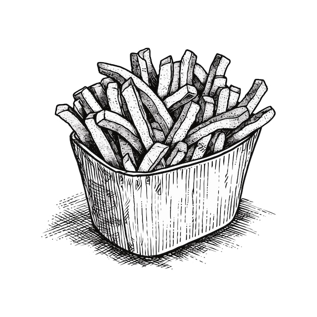 Vecteur illustration frites dessin