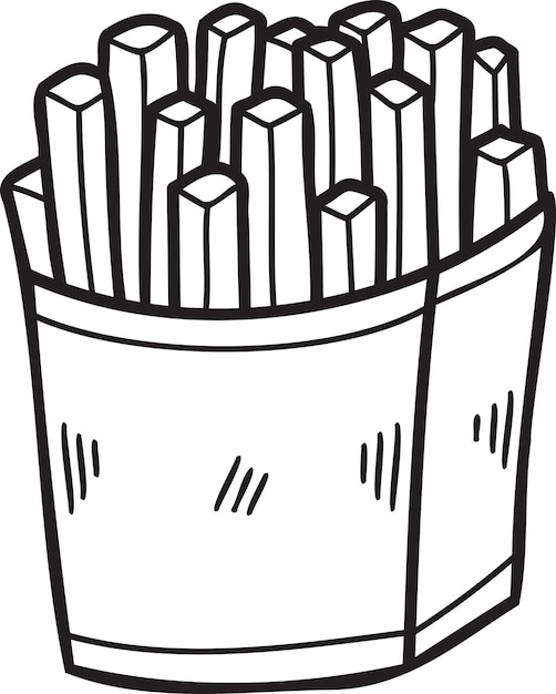 Illustration De Frites Dessinées à La Main Dans Un Style Doodle