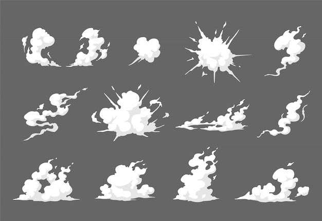 Vecteur illustration de fumée définie pour le modèle d'effets spéciaux.