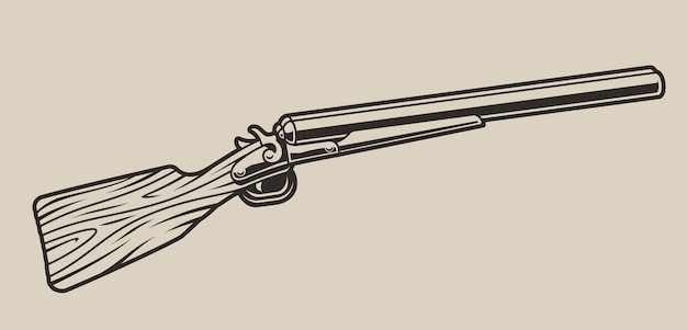 Illustration D'un Fusil De Chasse Sur Fond Clair. Isolé