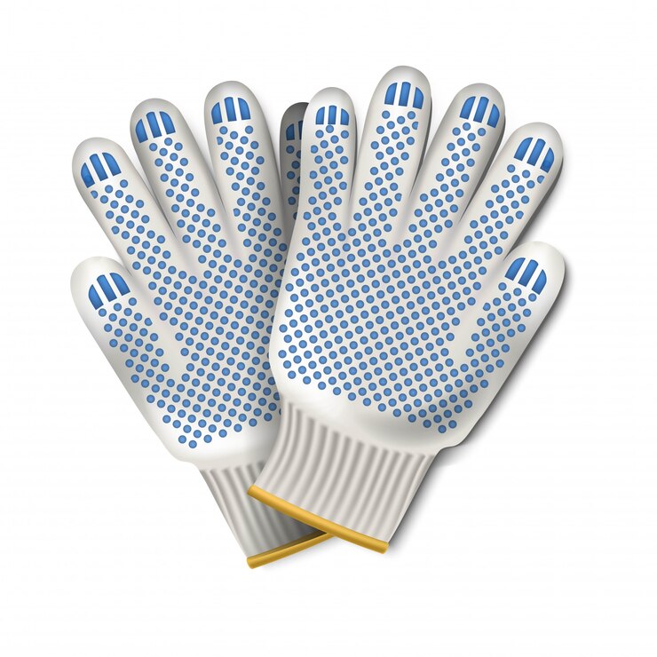 Vecteur illustration de gants de travailleur. isolé sur blanc