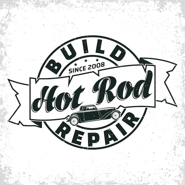 Vecteur illustration de garage hot rod