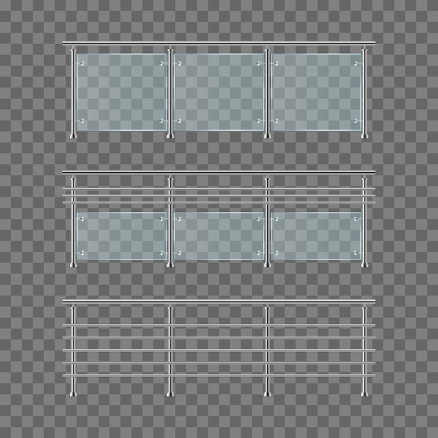 Illustration De Garde-corps En Verre Moderne Isolé