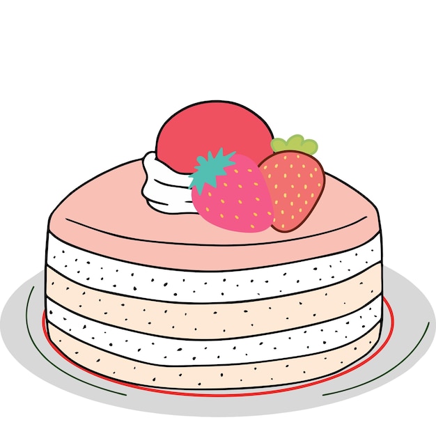 illustration de gâteau sur une assiette