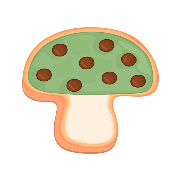 Illustration de gâteau aux biscuits aux champignons au thé vert
