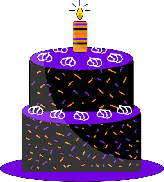 Vecteur illustration de gâteau de joyeux anniversaire dans un style de dessin animé logo pour cafés restaurants cafés restauration