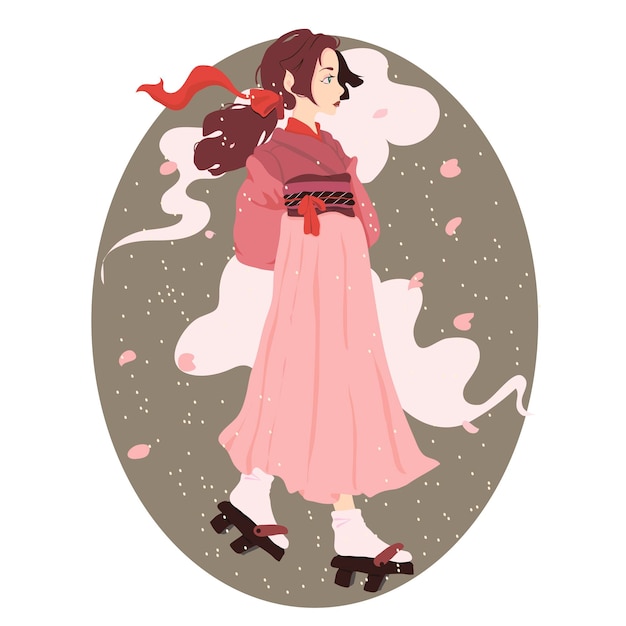 Vecteur illustration d'une geisha japonaise