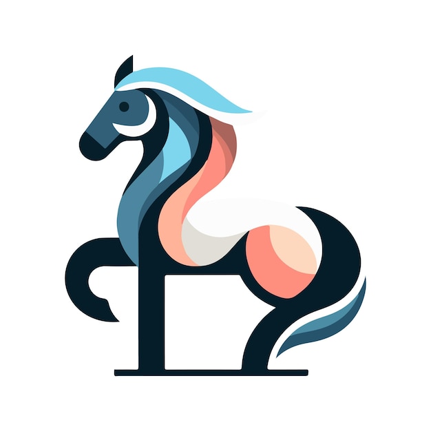 Vecteur l'illustration géométrique du gradient du logo du cheval