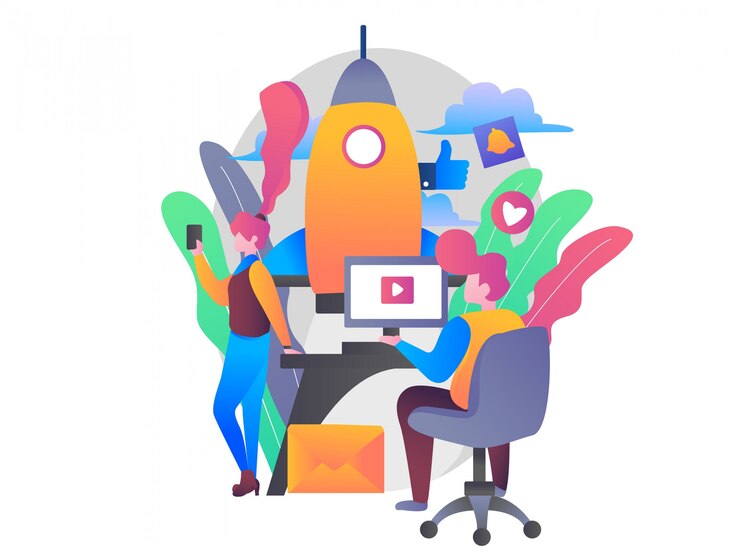 Vecteur illustration de gestion des médias sociaux