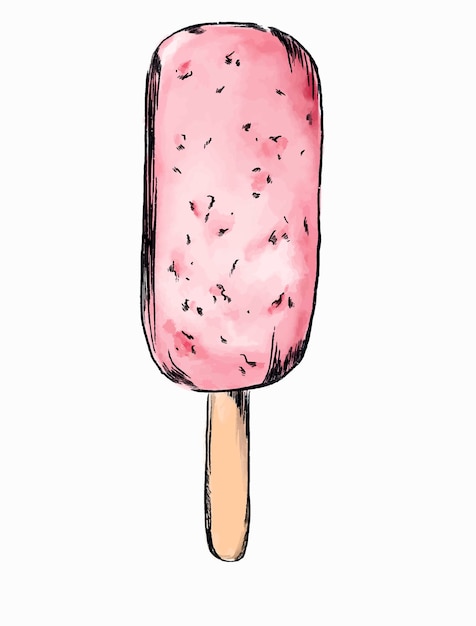 Vecteur illustration de glaces en couleur