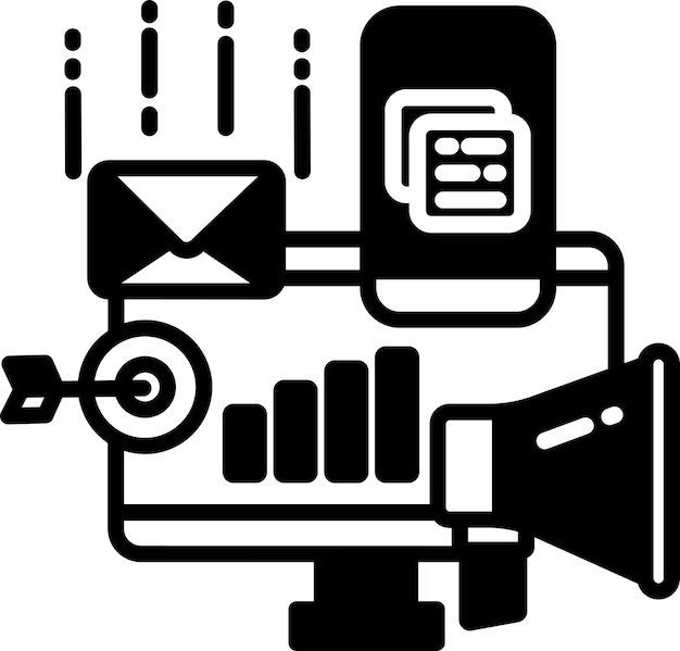 Illustration De Glyphe De Marketing Et De Vecteur De Ligne