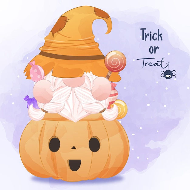 Illustration De Gnome Mignon Série Halloween