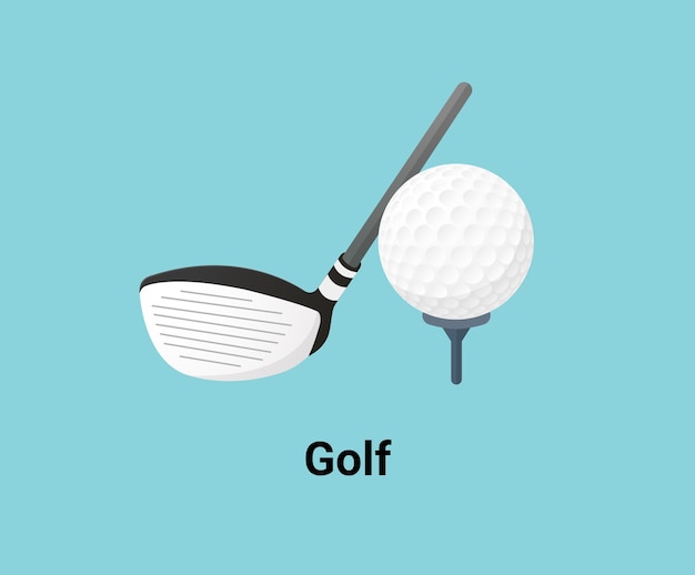 Illustration de golf set ball Dessin vectoriel Style dessiné à la main