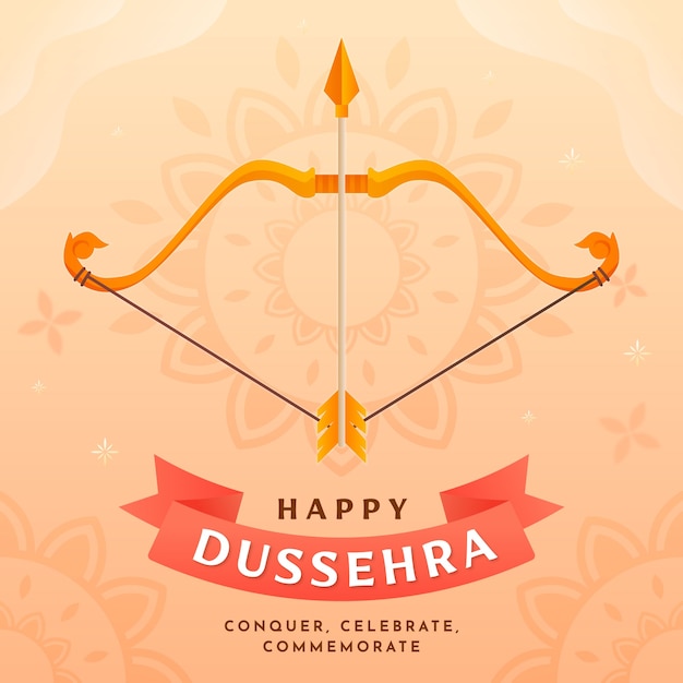 Vecteur illustration en gradient pour la célébration du festival du dussehra