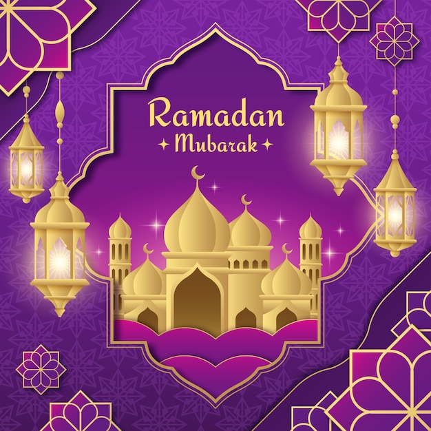 Illustration en gradient pour la célébration islamique du ramadan.