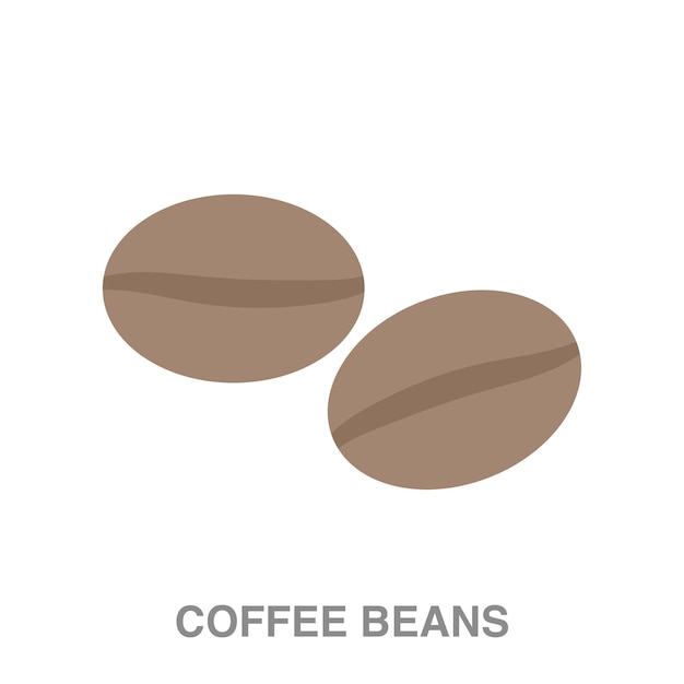Illustration de grains de café sur fond transparent