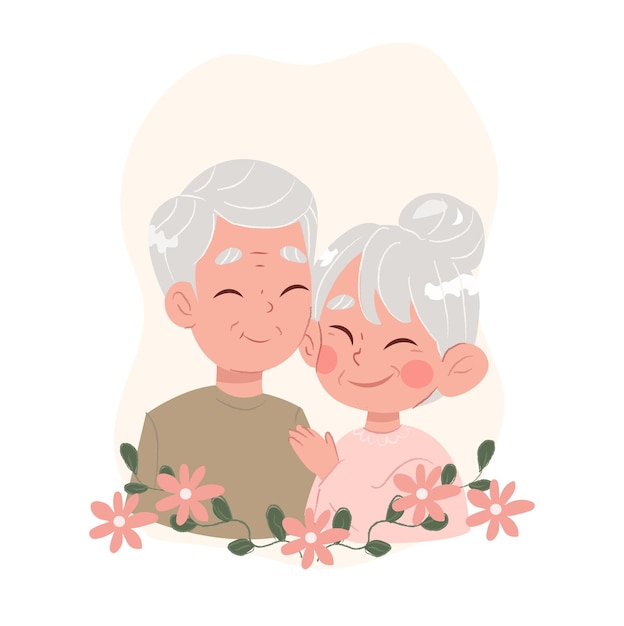 Vecteur illustration des grands-parents illustration vectorielle d'un homme âgé coup de jour des aînés