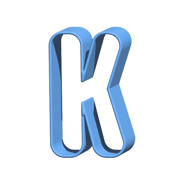 Illustration graphique 3D de la lettre de l'alphabet en traits