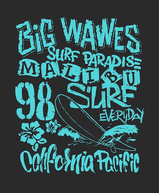 Illustration Graphique De Surf