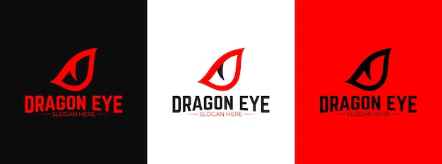 Illustration graphique vectoriel de conception de modèle de logo yeux de dragon