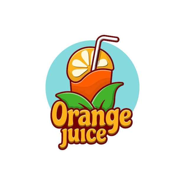 illustration graphique vectoriel de création de logo de jus d'orange