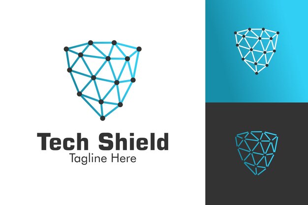 Illustration Graphique Vectoriel Du Logo Tech Shield Parfait à Utiliser Pour La Société De Technologie