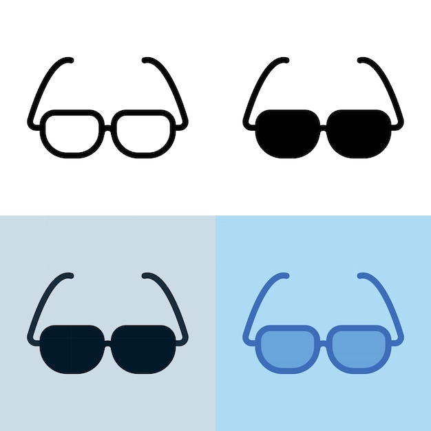 Illustration Graphique Vectoriel De L'icône De Lunettes Parfait Pour La Nouvelle Application De L'interface Utilisateur, Etc.