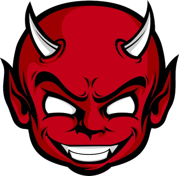 Illustration Graphique Vectoriel De La Mascotte De La Tête De Bébé Face Au Diable Bon Pour Le Sport Logo, T-shirt, Logo