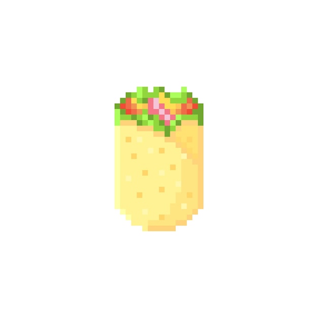 Vecteur illustration graphique vectorielle de burrito dans un style pixel art