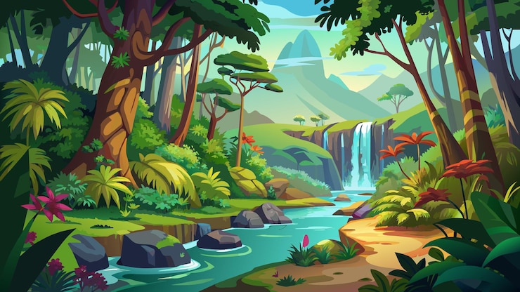 Vecteur illustration graphique vectorielle de forêt tropicale format de fichier source eps conception d'icône à mise à l'échelle sans perte