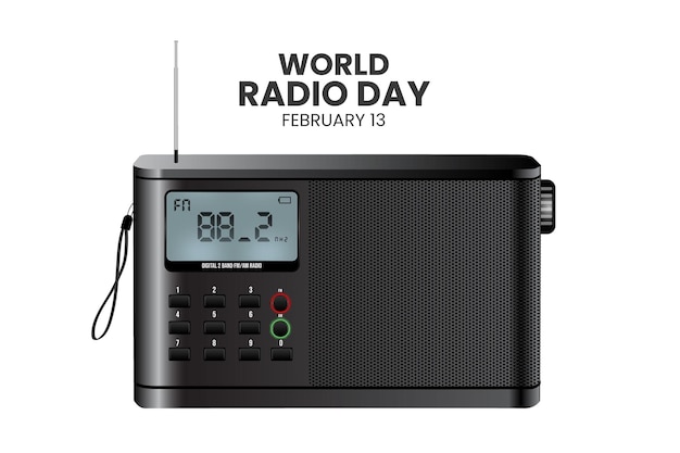 Illustration graphique vectorielle de la journée mondiale de la radio avec un concept de conception de radio réaliste