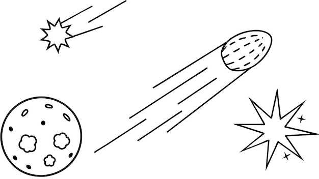 Illustration graphique vectorielle de météorite Format de fichier source EPS conception d'icône de mise à l'échelle sans perte
