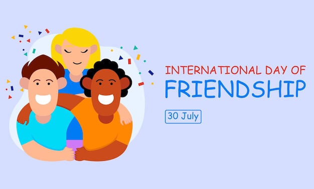 illustration graphique vectorielle de trois amis qui traînent ensemble parfait pour la journée internationale