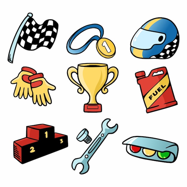 Illustration gratuite d'élément de course de vecteur de jeu drôle
