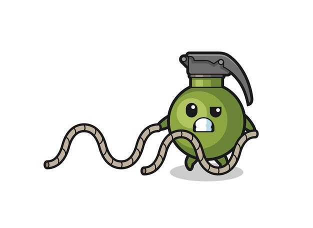 Illustration De La Grenade Faisant La Conception Mignonne D'entraînement De Corde De Combat