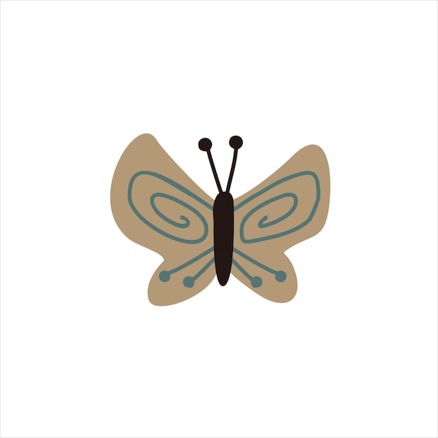 Vecteur illustration de griffonnage papillon