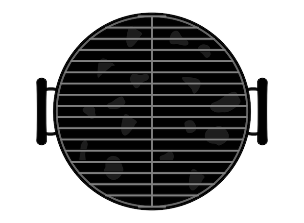 Vecteur illustration de grill de barbecue avec une grille ronde propre vue vectorielle supérieure sur l'illustration de bbq