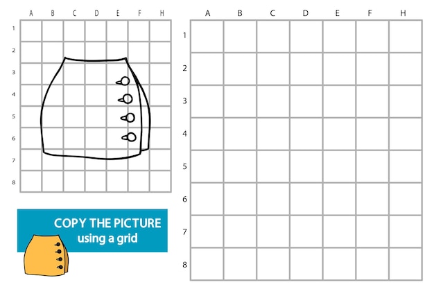 Illustration De Grille Copie Photo Jeu De Puzzle éducatif Avec Jupe Doodle