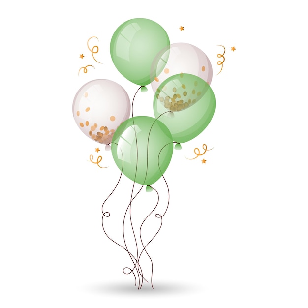 Vecteur illustration d'un groupe de ballons illustration de ballons ballons verts et blancs