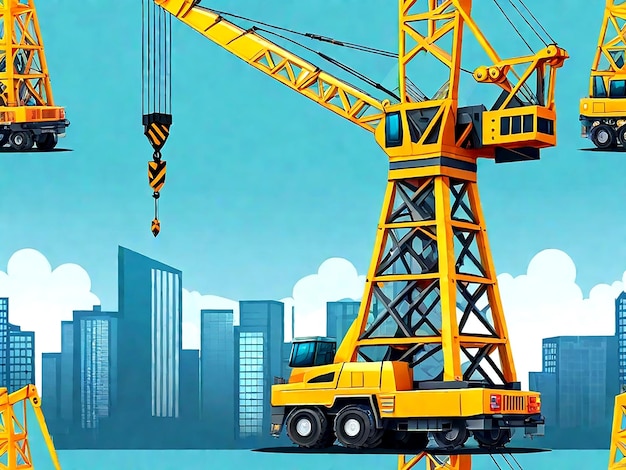 Vecteur illustration de la grue de tour isolée dans le style des dessins animés ai_generated