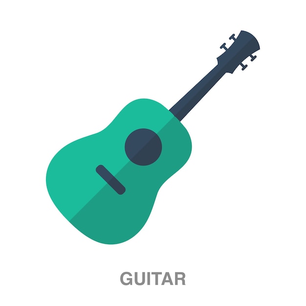 Illustration de guitare sur fond transparent