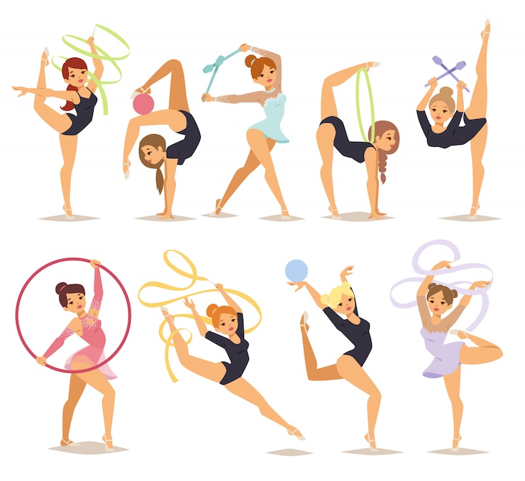 Vecteur illustration de gymnaste fille