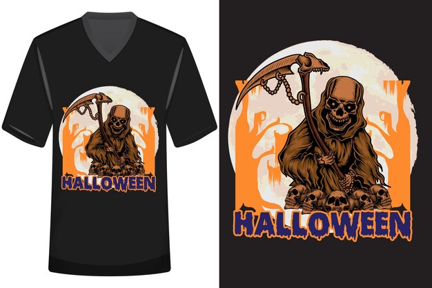 Vecteur illustration d'halloween conception de tshirt conception de tshirt illustration conception halloween