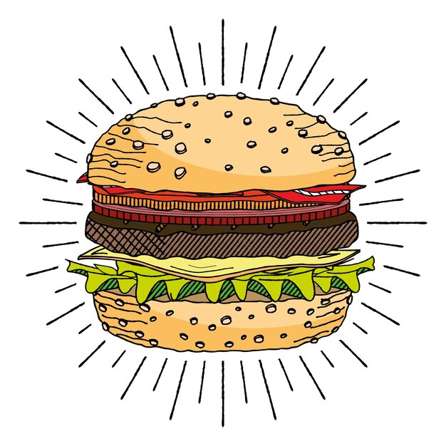 Illustration de hamburger classique