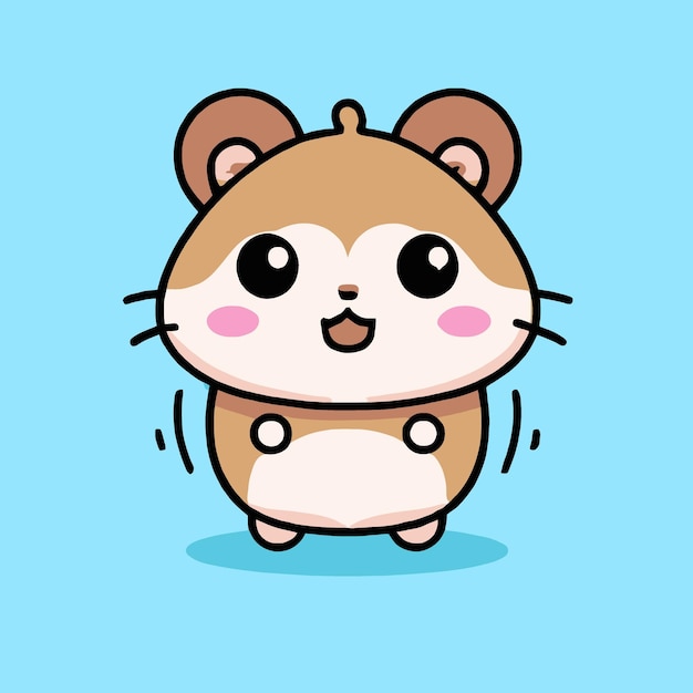 Illustration de Hamster mignon Style de dessin vectoriel Hamster kawaii chibi Dessin animé de Hamster