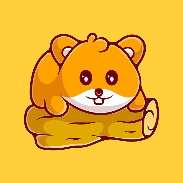 Illustration De Hamster Mignon Avec Style Enfant Et Style De Jeu Adapté à La Conception D'autocollants Et De T-shirts De Mascotte