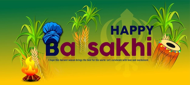 Illustration De Happy Baisakhi Celebration Backgroundfacile à éditer vecteur Punjabi festival Vaisakhi